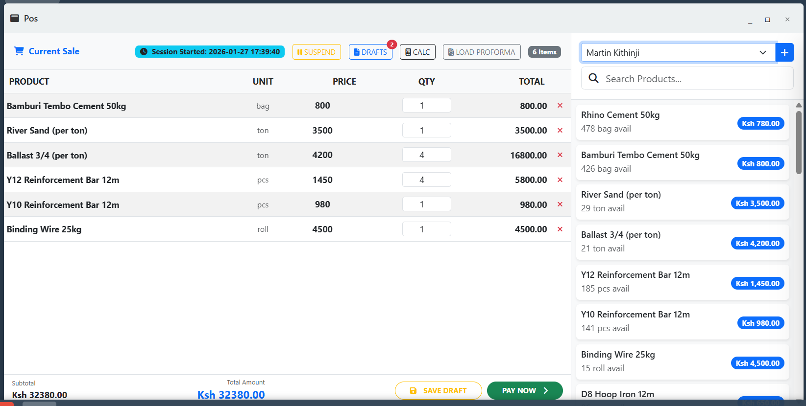 Mobile POS UI